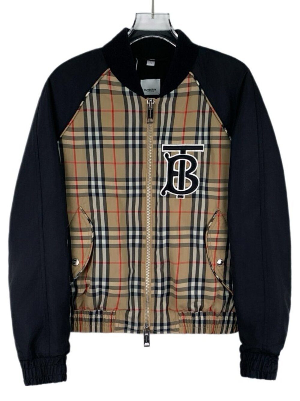 H32468 Burberry color collar zipper long sleeve jacket jacket 36 S size 99 new